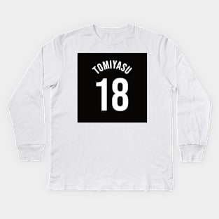 Takehiro Tomiyasu Away Kit – 2022/23 Season Kids Long Sleeve T-Shirt